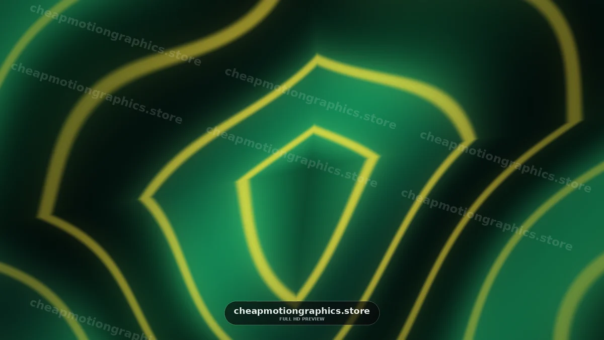 Abstract Yellow Curves on Green Background