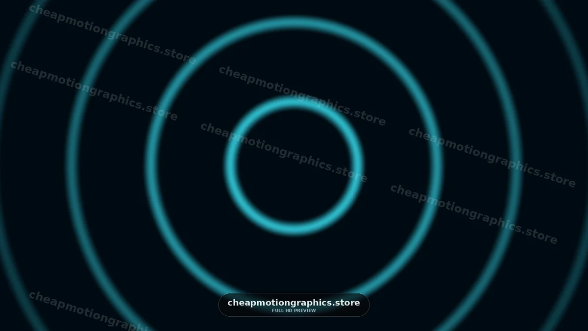 Glowing Blue Concentric Rings on Dark Background