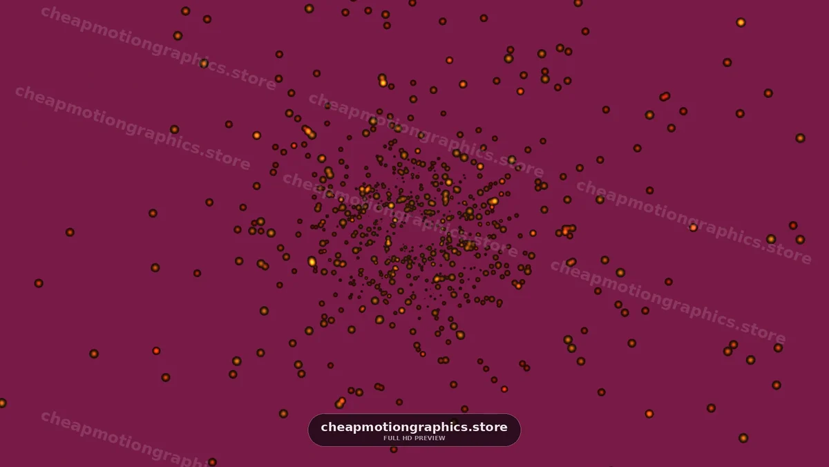 Glowing Orange Particles in Abstract Space