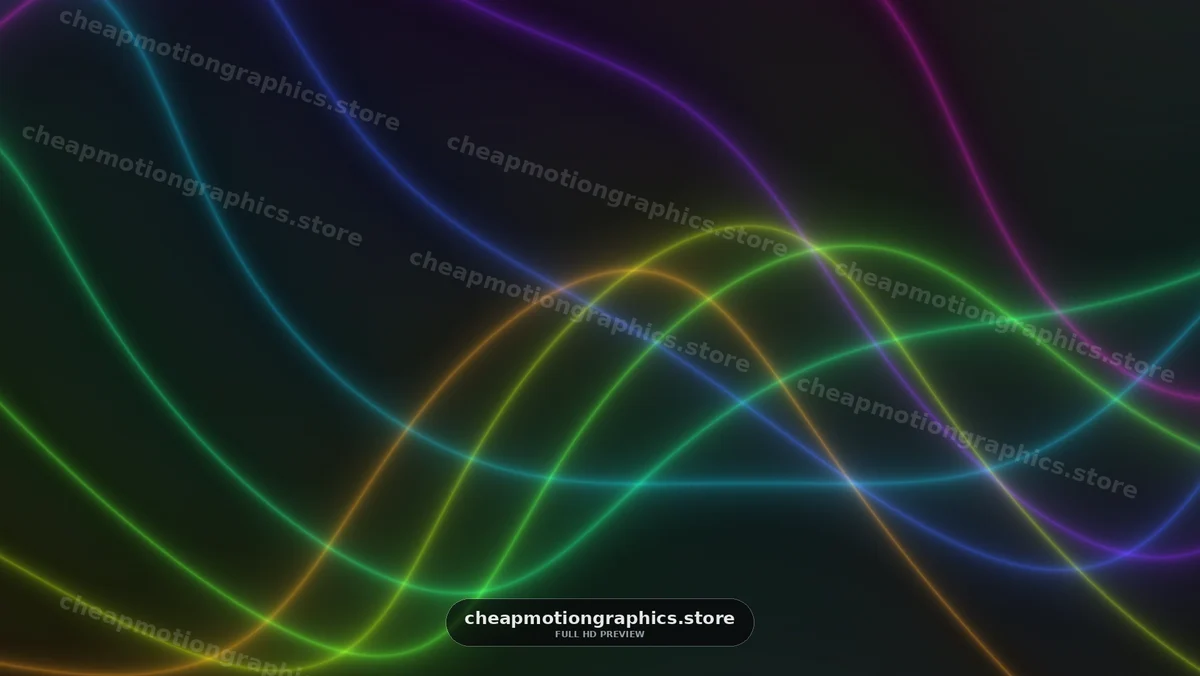 Colorful light waves on a dark background create dynamic movement