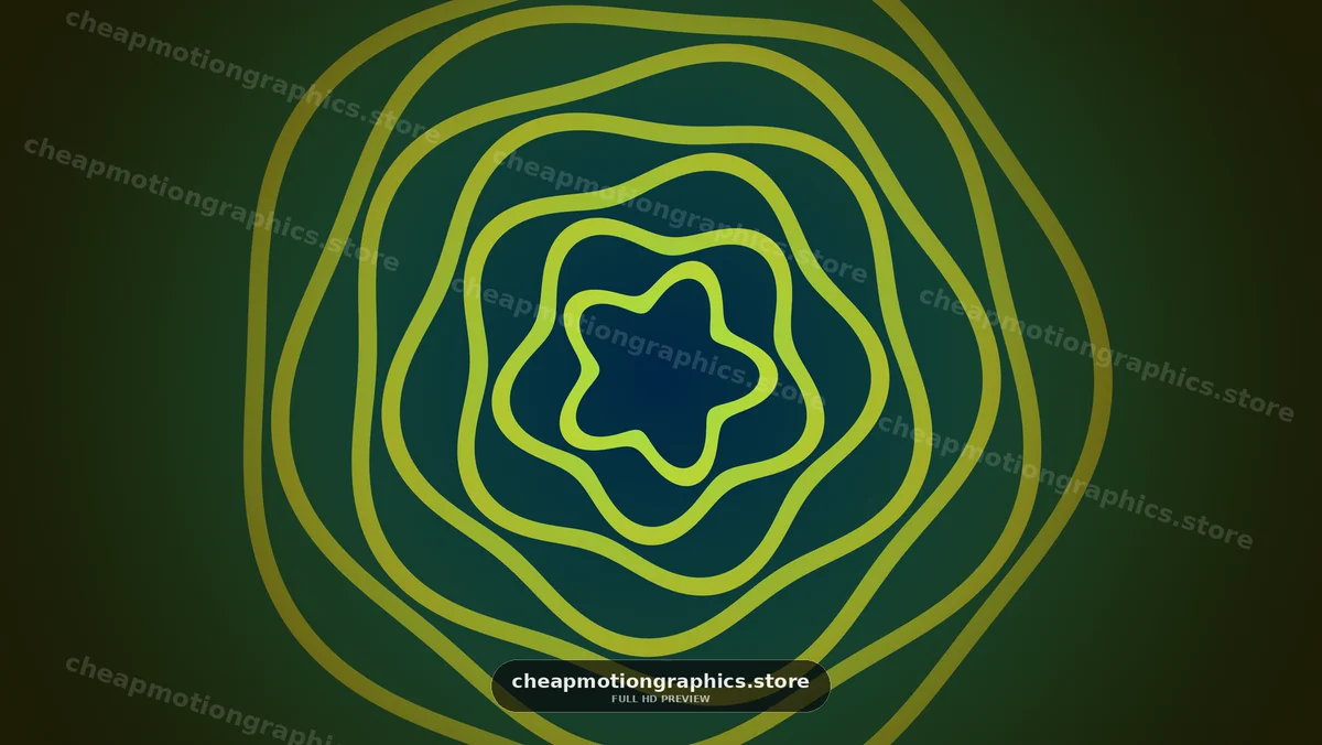 Glowing Green Contour Lines Around Star
