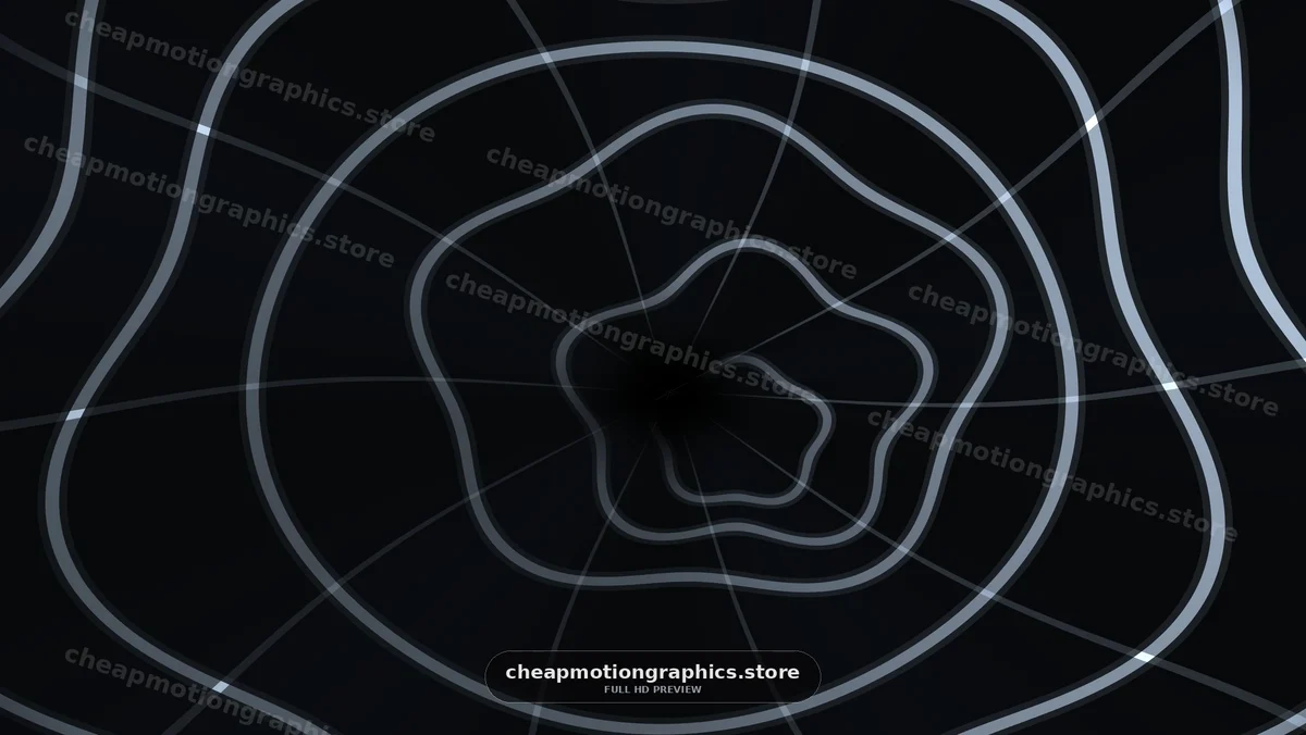 Swirling lines create abstract shapes in dark space