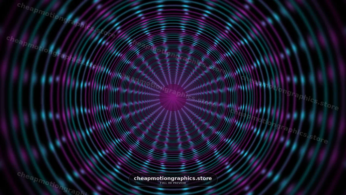 Neon Concentric Rings Radiating from Center