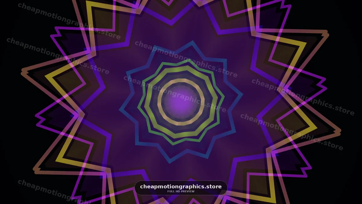 Glowing Multicolored Concentric Geometric Pattern