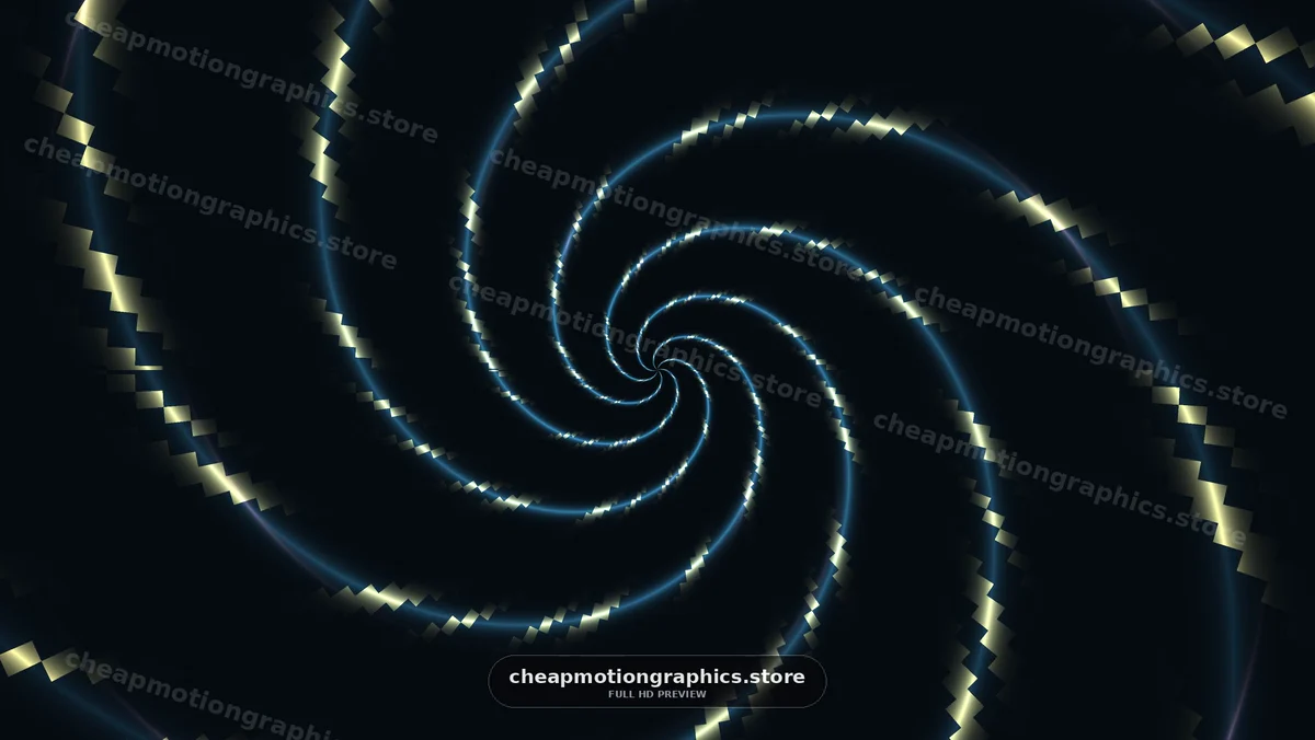 Glowing Blue and Gold Spiral on Dark Background