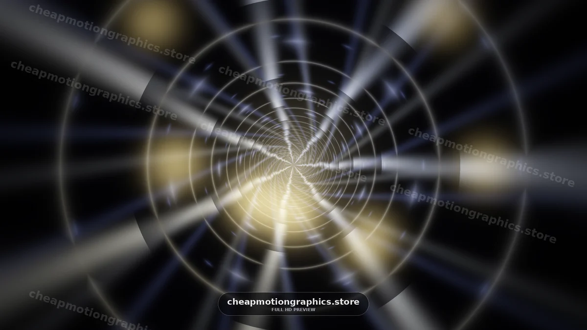 Abstract Tunnel of Radiating Light Rings