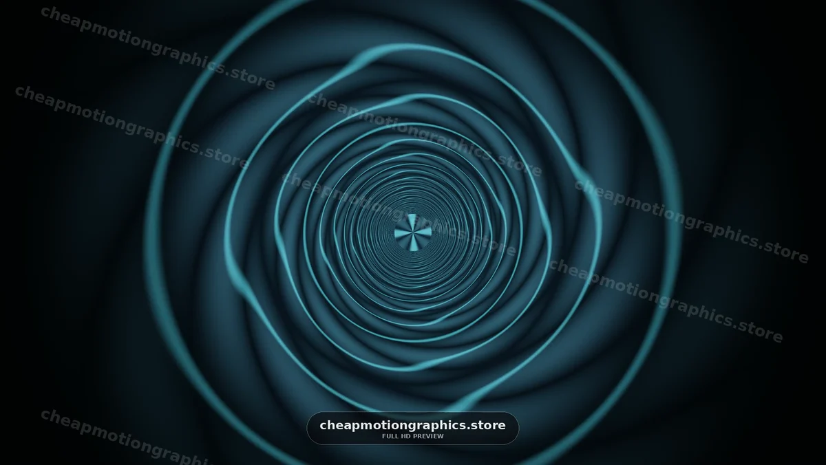 Spiral tunnel effect with glowing lines in dark background
