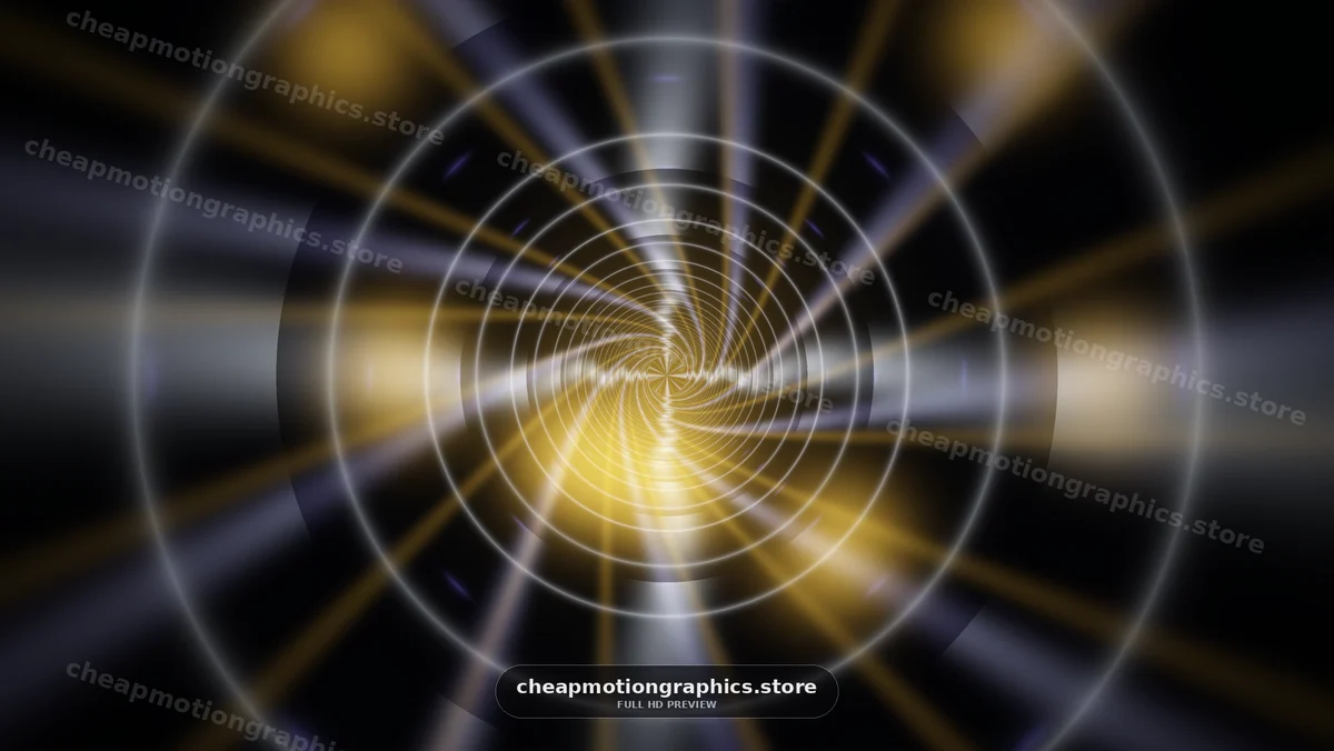 Abstract Golden Tunnel With Concentric Rings