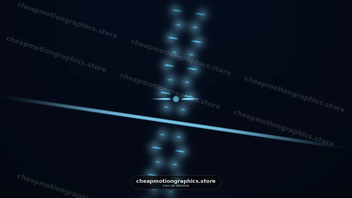 Light pattern with blue lines on a dark background in motion