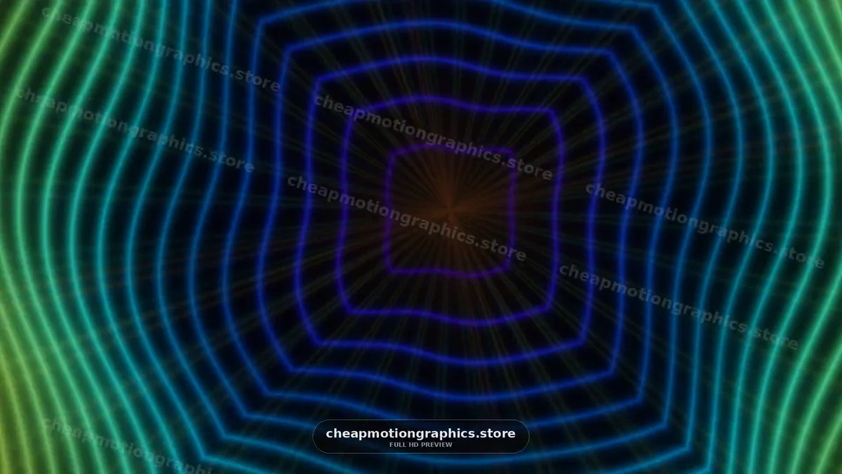 Colorful neon waves create abstract patterns in motion
