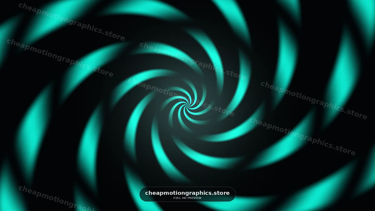 Glowing Turquoise Spiral on Black Background