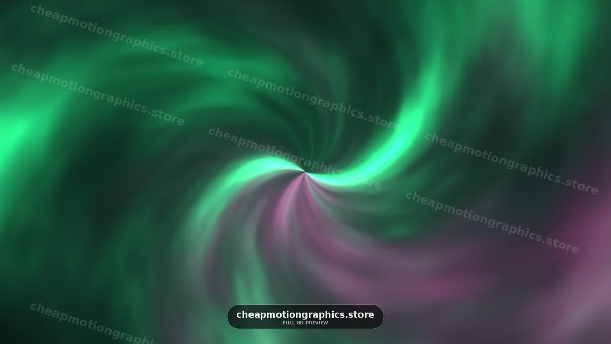 Swirling green light forms a vortex in dark background