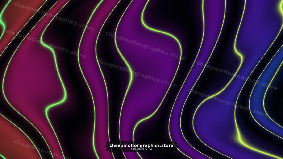 Colorful wavy lines against a dark background create visual interest