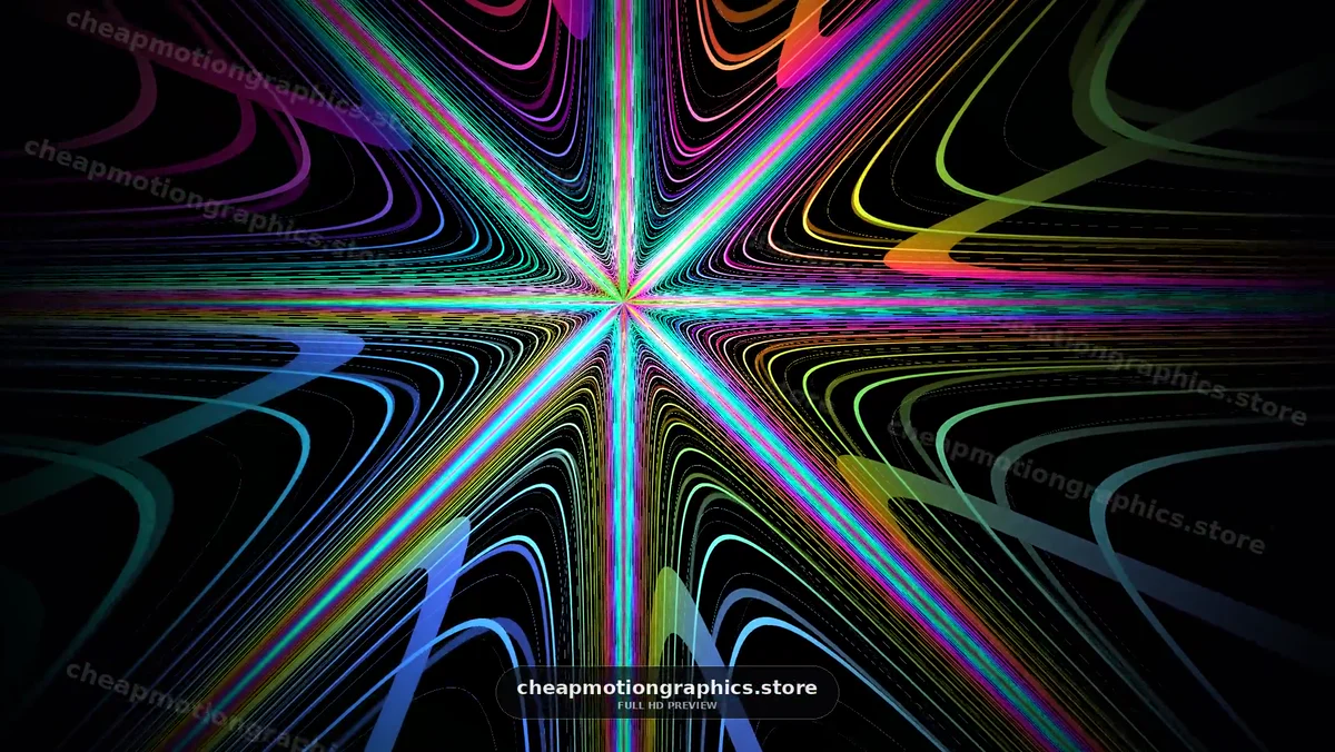 Radial colorful lines on a dark background