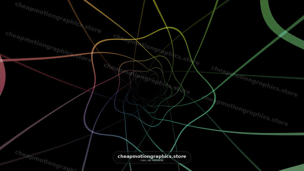 Colorful Abstract Lines on Black Background