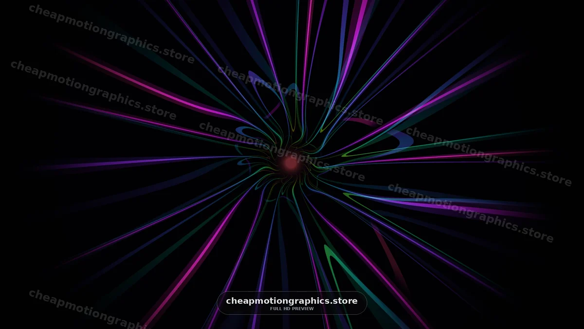 Colorful swirling lines form a dynamic pattern on a dark background