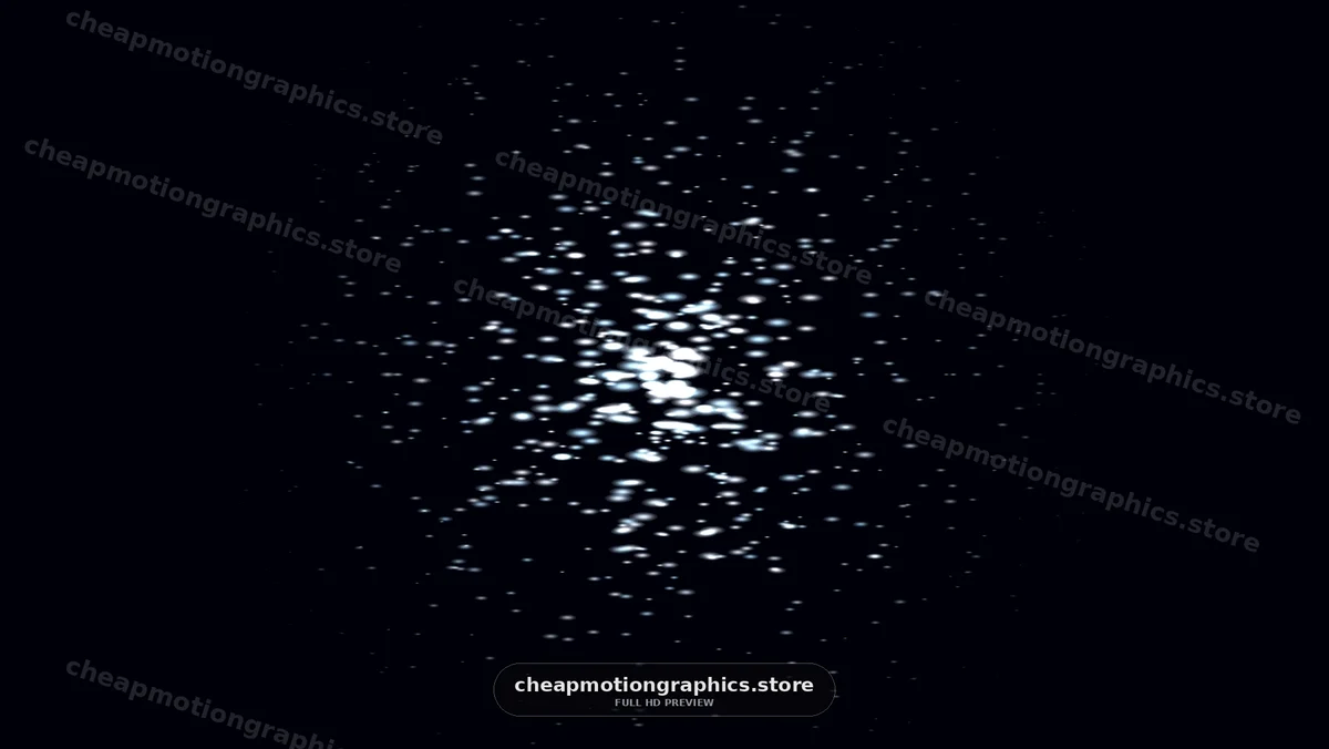 Glowing White Particles on Black Background