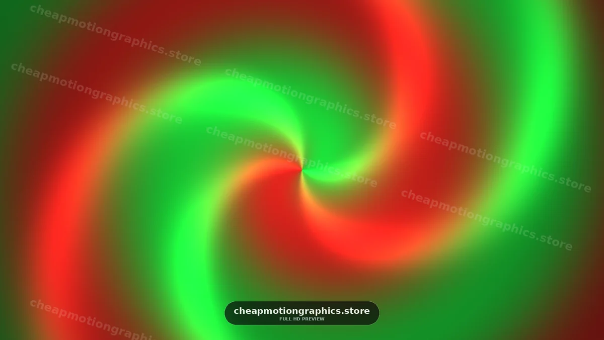 Spiral pattern with green and red colors in motion