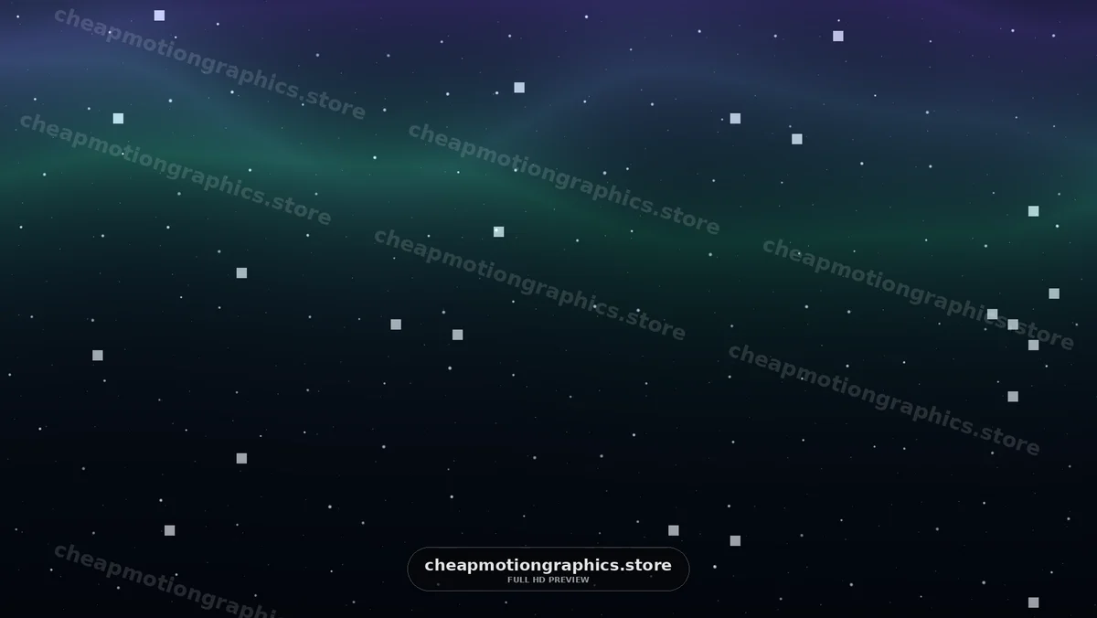 Abstract Starry Night Background with Floating Squares