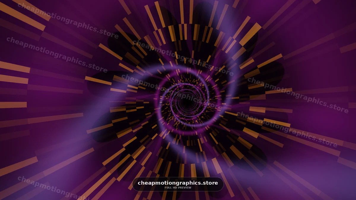 Abstract Purple and Gold Tunnel Animation