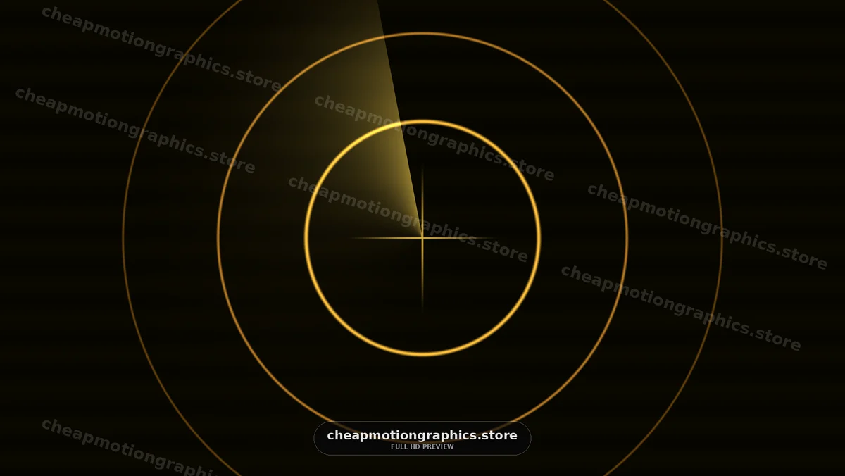 Glowing Golden Concentric Circles on Black