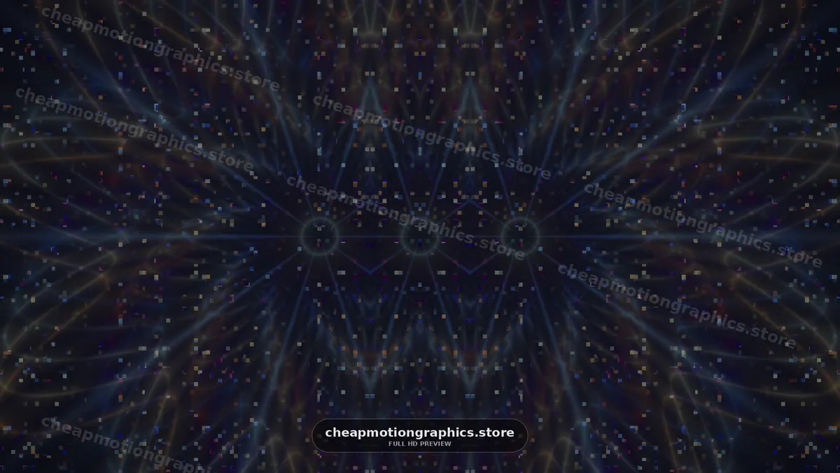 Bright patterns form intricate designs on a dark background