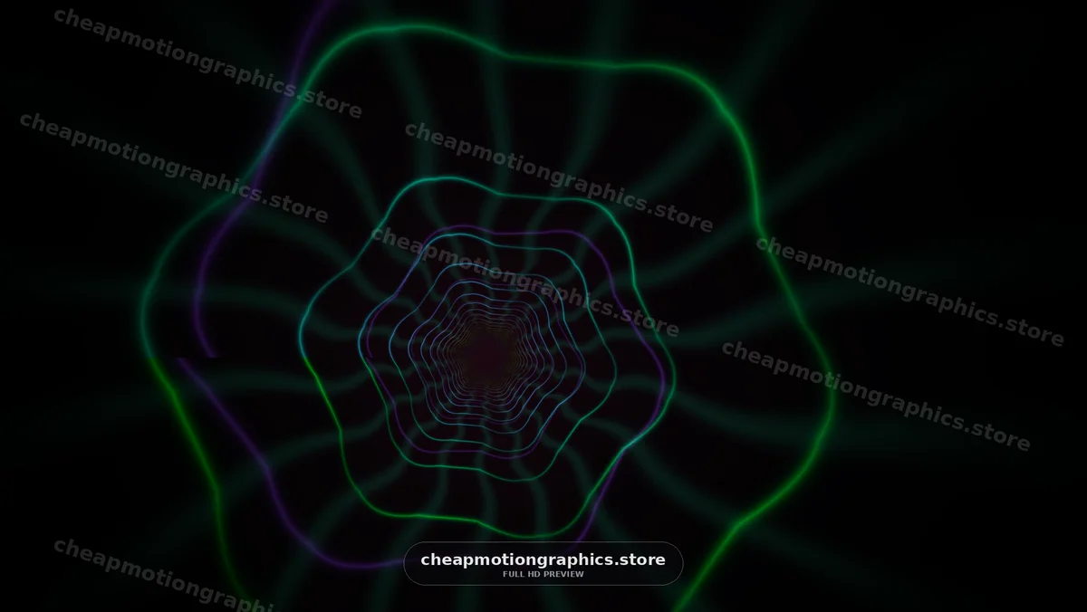 Colorful spiral light tunnel illusion with glowing lines