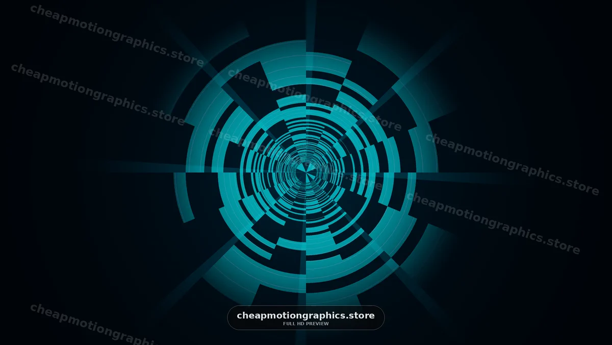 Abstract Turquoise Digital Circular Interface