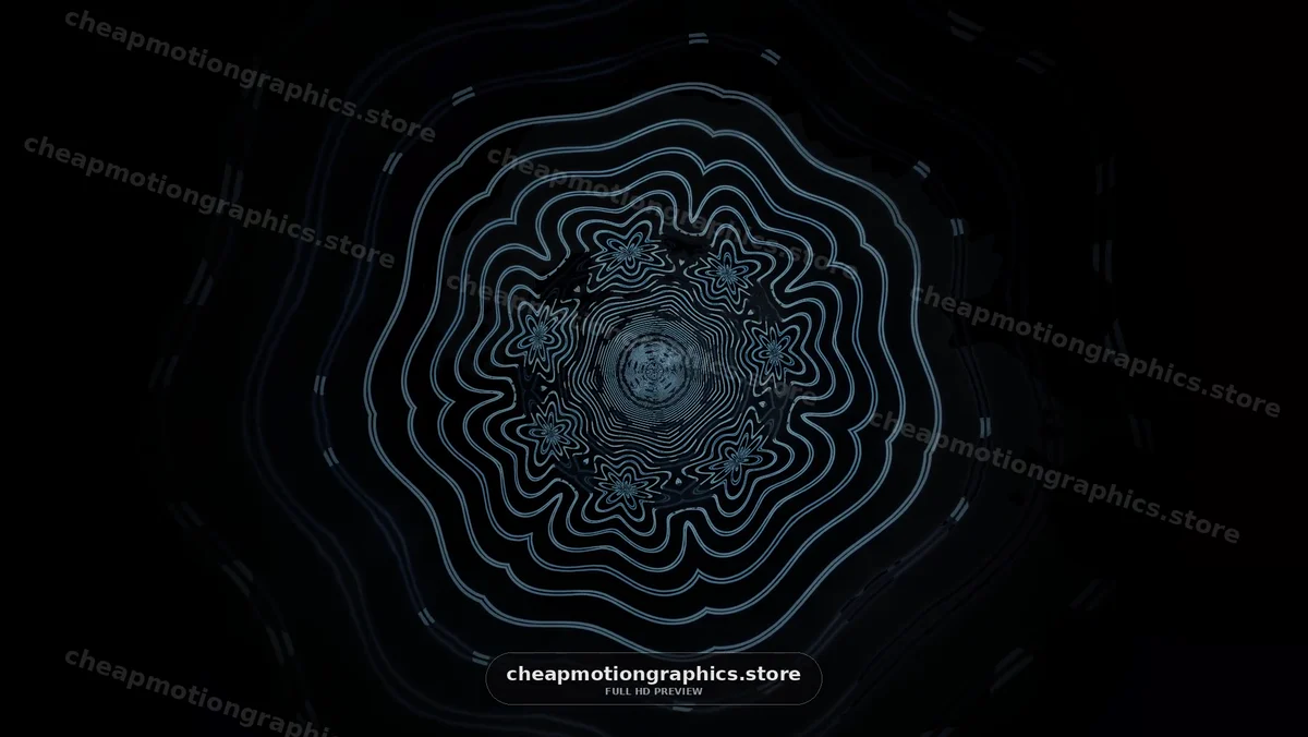 Glowing Blue Abstract Mandala Waves