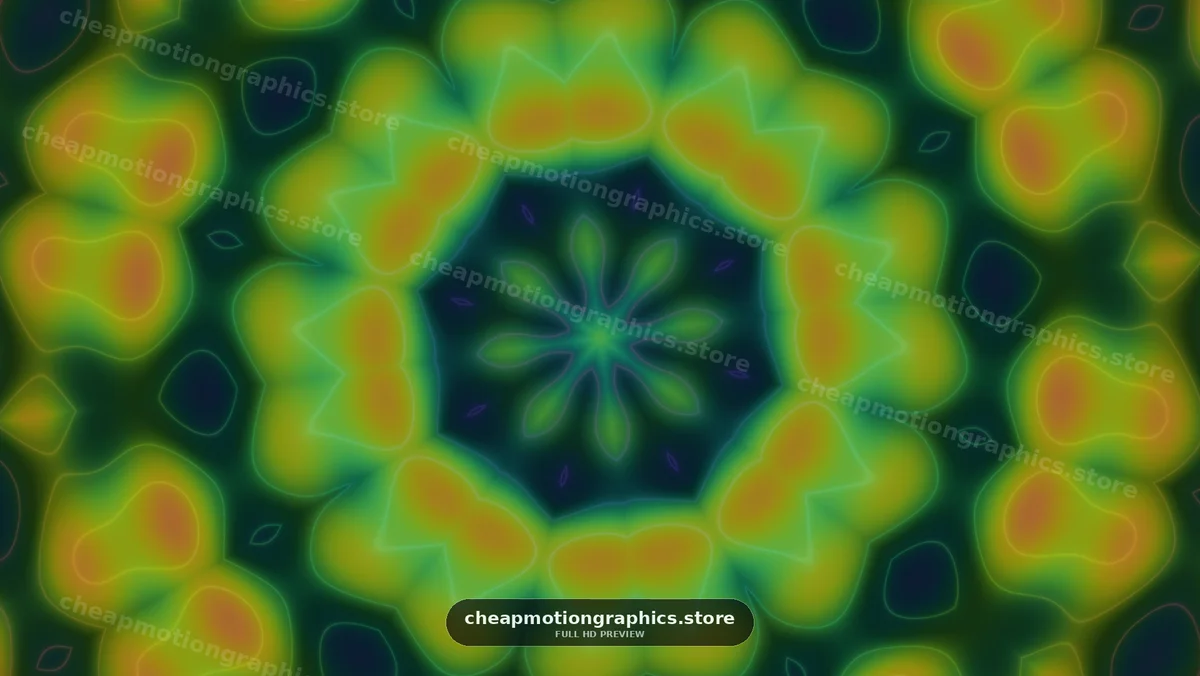 Abstract Symmetrical Neon Kaleidoscope Pattern