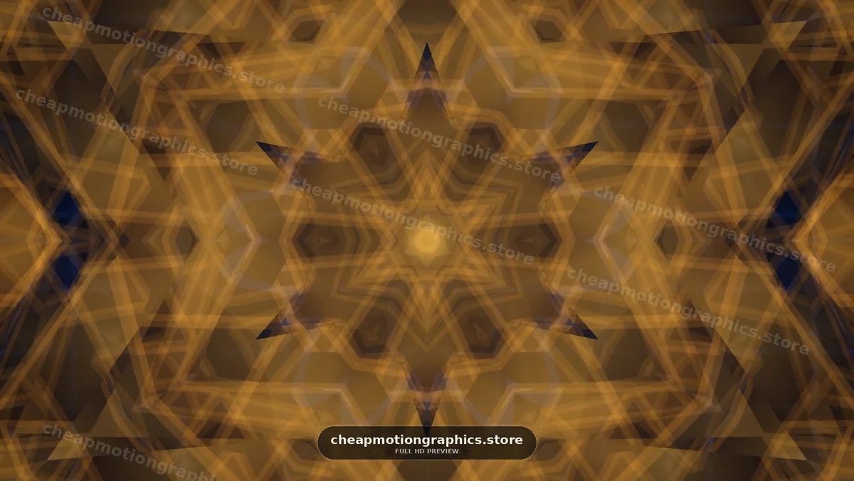 Golden Geometric Kaleidoscope Pattern
