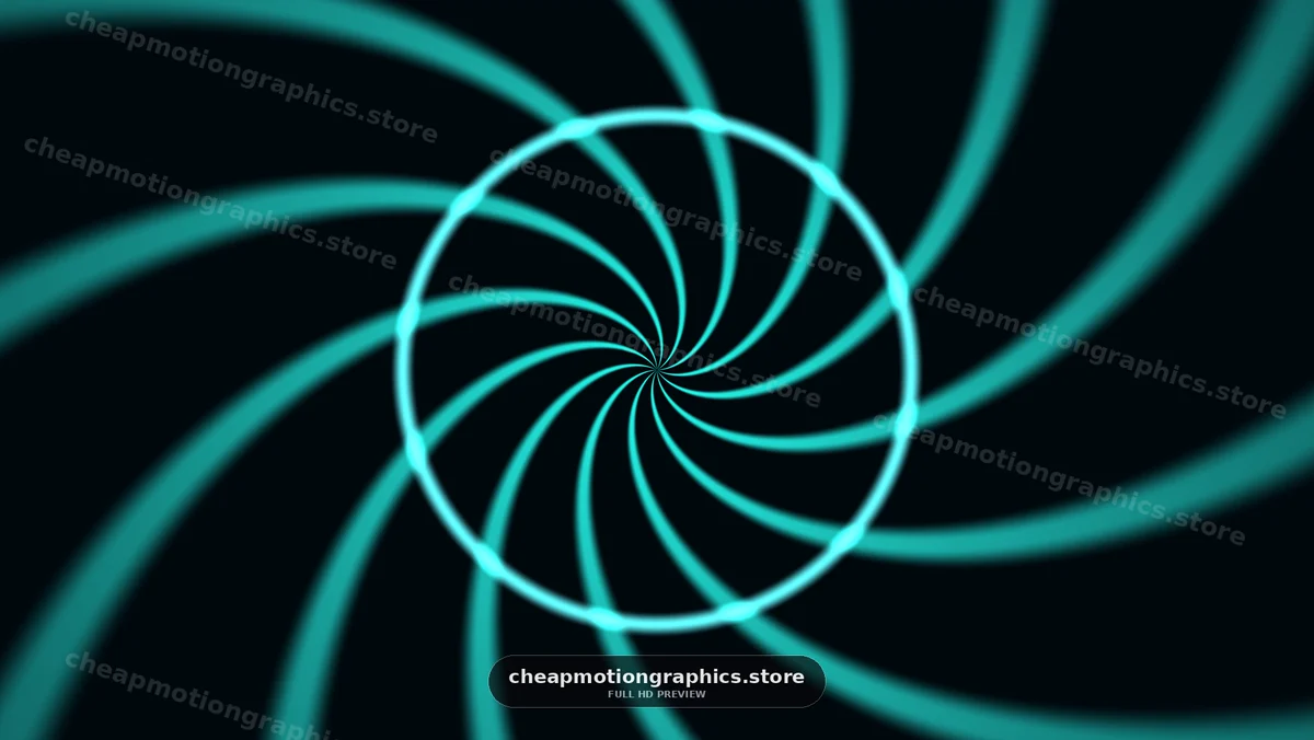 Abstract Turquoise Spiral Rings on Black