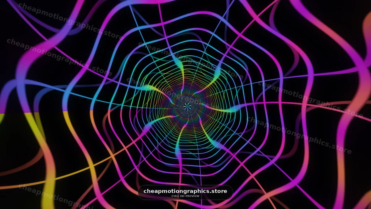 Colorful Abstract Neon Tunnel