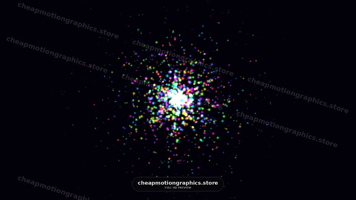 Colorful Particle Explosion on Black Background