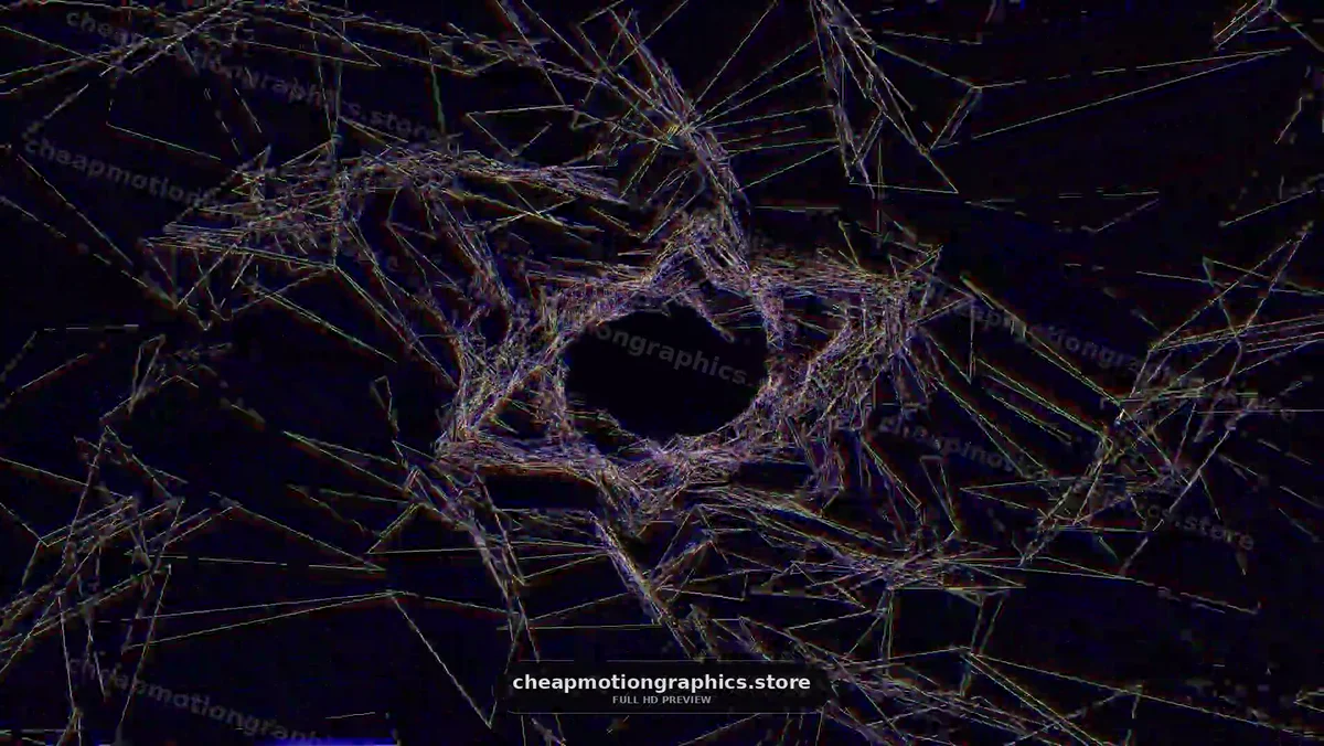 Abstract geometric shapes create dynamic patterns in dark space