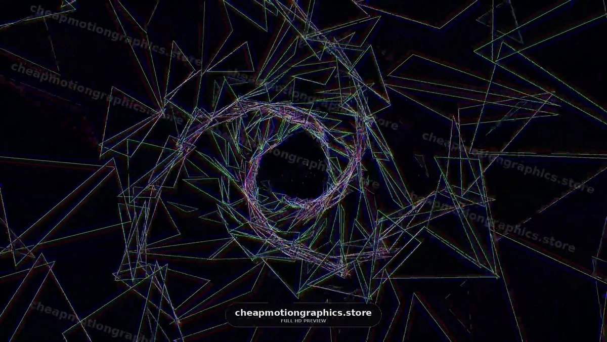 Abstract Neon Geometric Spiral on Black