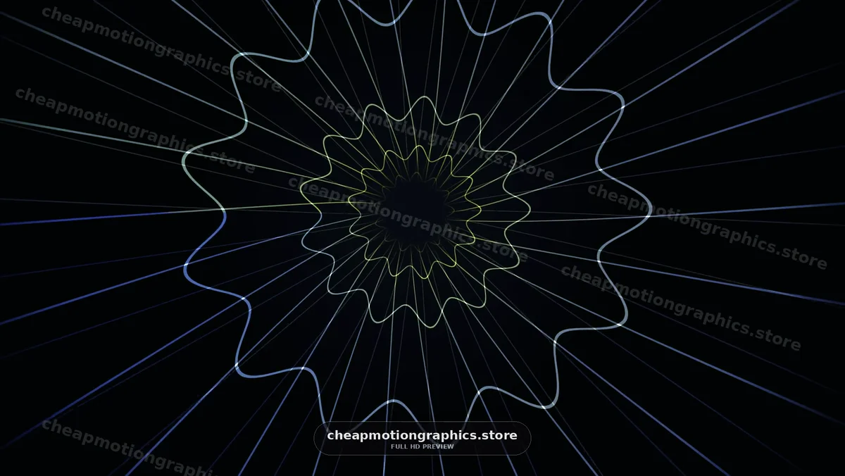 Abstract Radial Waveforms on Black Background