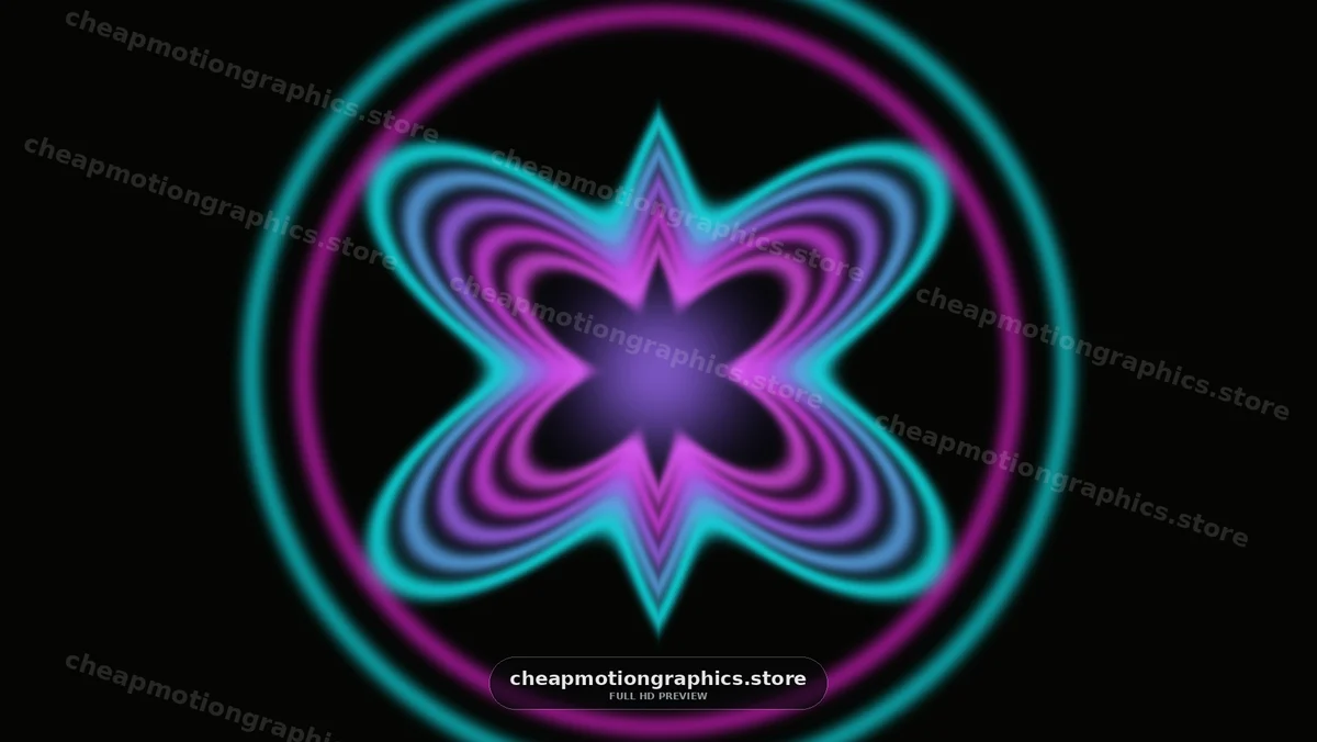 Bright colorful glowing shapes on black background