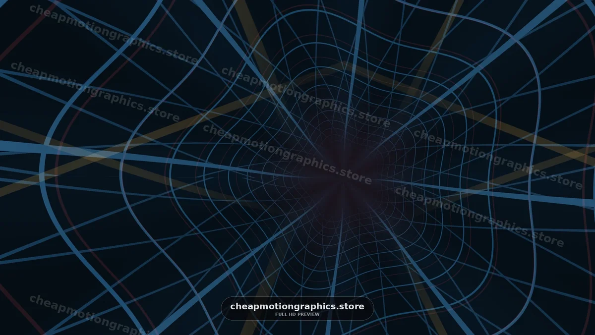 Abstract view of a wireframe tunnel with lines crossing