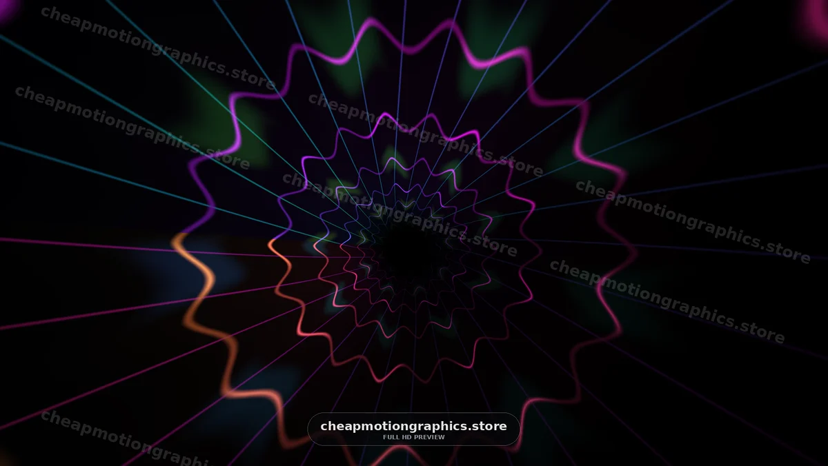 Colorful spiral pattern in dark space