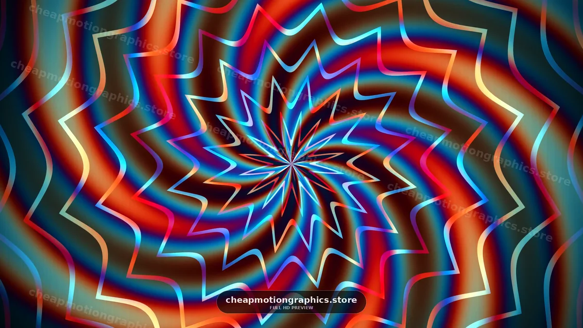 Colorful spiral pattern with vibrant lines in motion