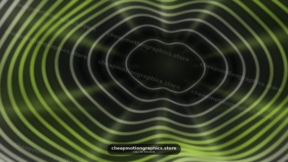 Abstract Green Wavy Concentric Lines
