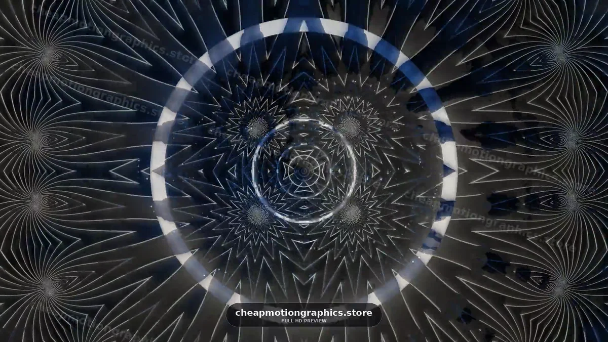 Geometric patterns create dynamic shapes and forms on dark background