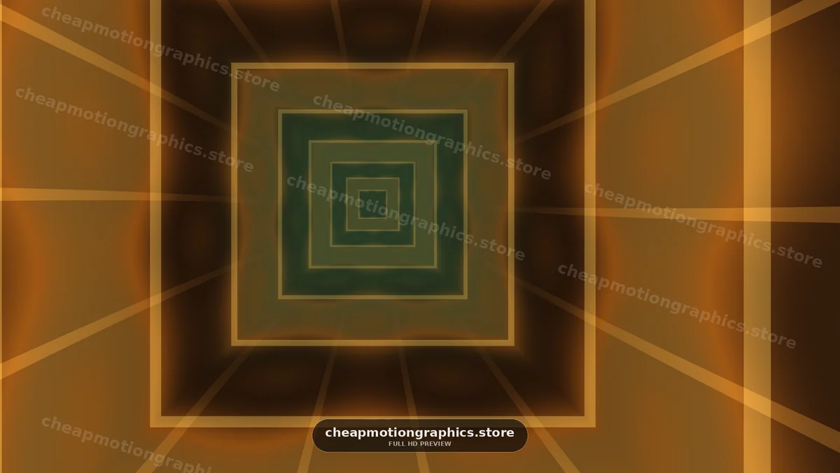 Glowing Geometric Squares in Abstract Tunnel