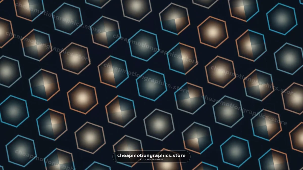 Glowing Hexagonal Pattern in Blue and Orange