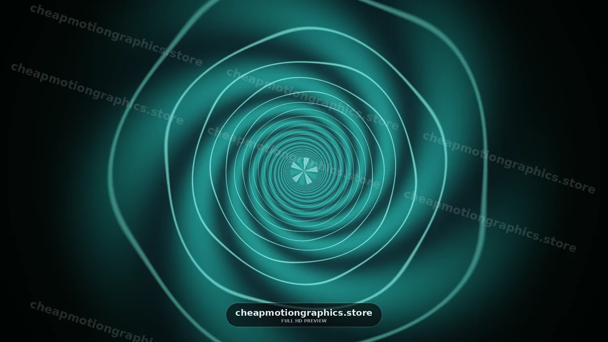 Glowing Teal Concentric Rings Abstract Animation