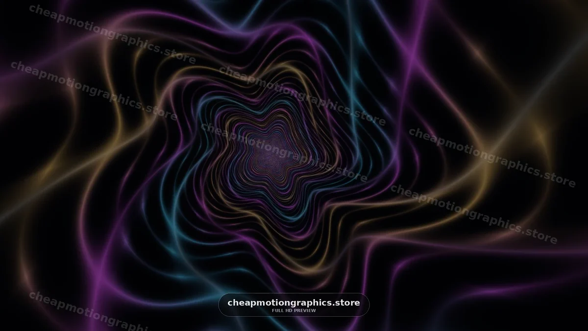 Colorful abstract swirl in a dark tunnel