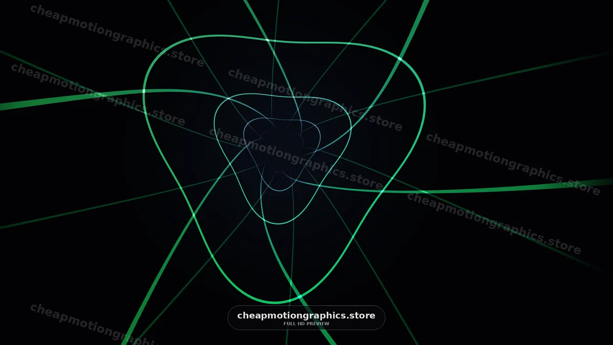 Abstract Neon Curves on Dark Background