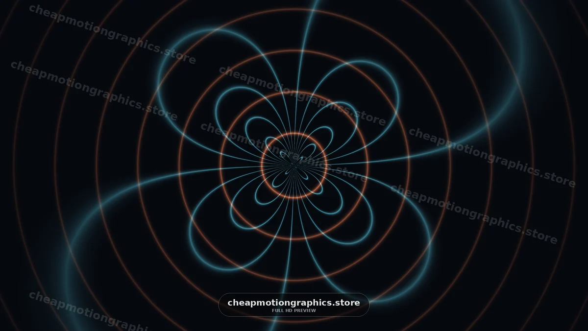 Abstract pattern with flowing lines and circular waves