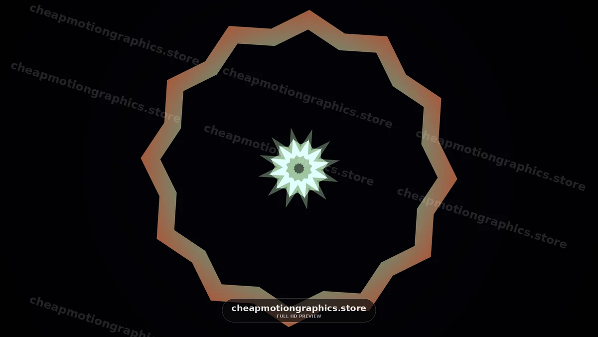 Geometric Starburst Mandala on Black Background